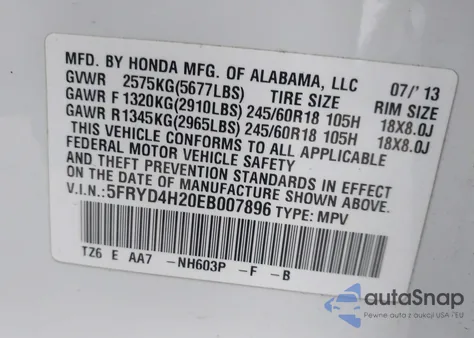 2014 Acura Mdx from USA, damaged, VIN 5FRYD4H20EB007896